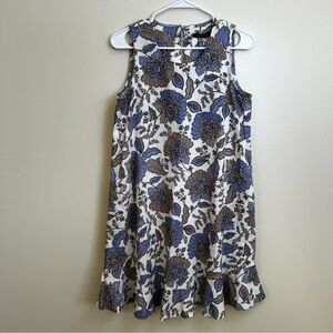 Tommy Hilfiger Paisley Linen Blend Sleeveless Flounce Hem Mini Dress Size 6 NWT